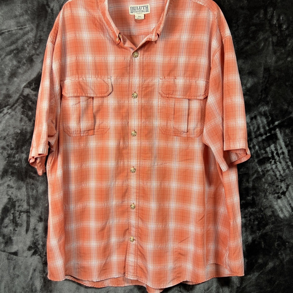 Duluth Trading Co Mens 3XL Lightweight Nylon‎ Button Up 3/4 Sleeve Hiking Shirt